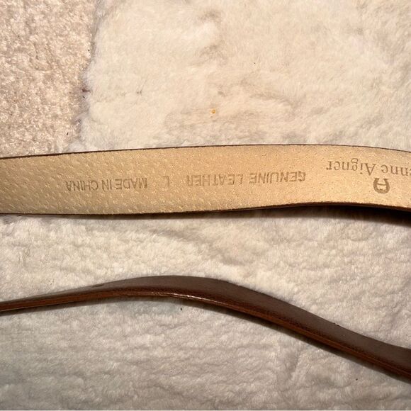 Etienne Aigner Brown Leather Belt with Silver Buckle main image 5